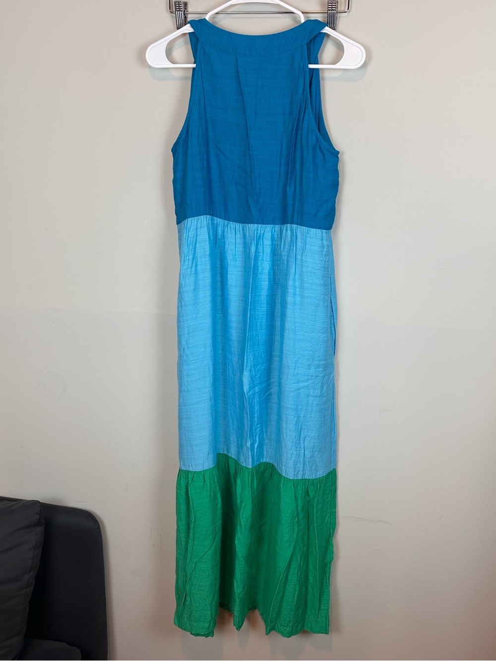 J. Jill Color-Block Maxi Dress in Mediterranean Multi Pockets Size XS - Picture 9 of 13